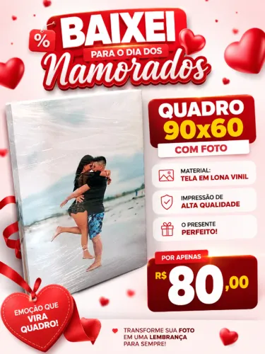 Quadro para o dias dos namorados, quadro com foto