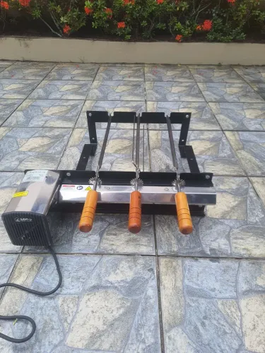 Kit giratório churrasqueira 3 espetos