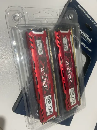16 giga de memória gamer crucial balllistix ddr4 2400 mhz novinha 