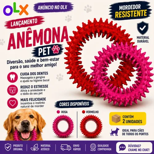 Brinquedos Anêmona Mordedor para Cachorro - Kit 2 unidades