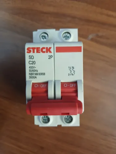 DISJUNTOR STECK SD C20 BIPOLAR 2P - 20A - NOVO<br>