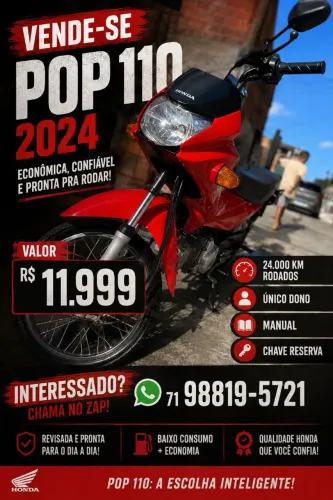Pop 110 2024 único dono