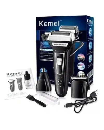 arbeador E Cortador De Cabelo 3 Em 1 Kemei Km-6558