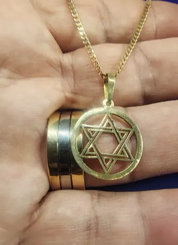 Estrela de Davi Ouro 18 Kilates 
