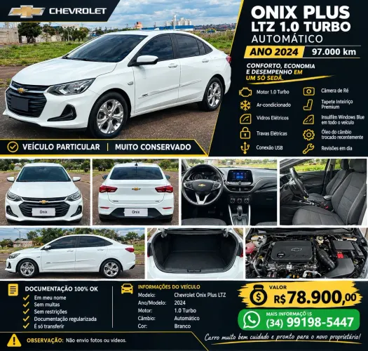 Chevrolet Onix Plus LTZ 1.0 12V TB Flex Aut. 4P 2024