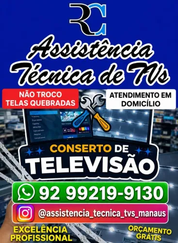 ASSISTÊNCIA TÉCNICA TVS LG, SAMSUNG, AOC, TCL, ENTRE OUTRAS MARCAS