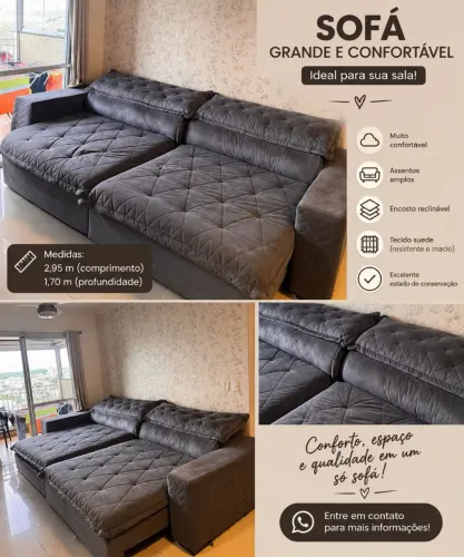 VENDO SOFÁ GRANDE E ESPAÇOSO!