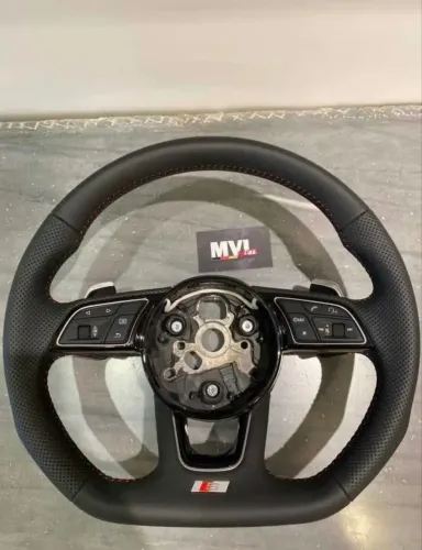Volante esportivo Audi A3 A4 A5 logo S costura vermelha OEM