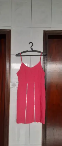 Vestido Clockhouse C&A Rosa Poá Alcinha Tam 44 Fresquinho e Leve