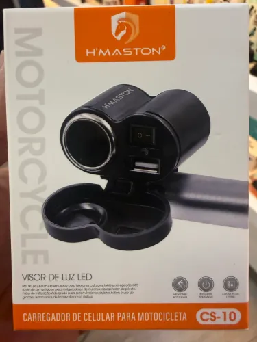 Carregador de celular cinzeiro para motos 