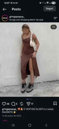 Vestido marrom marca Gringa.com tam.P
