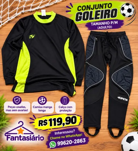 Conjunto Goleiro P/M - Camisa + Calça com Proteção