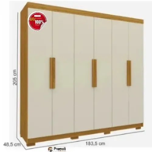 Guarda roupa de casal com 6 portas peça descontos