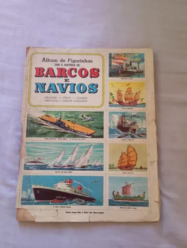 ÁLBUM DE FIGURINHAS BARCOS E NAVIOS COMPLETO EM BOM ESTADO DE CONSERVAÇÃO ANOS 60