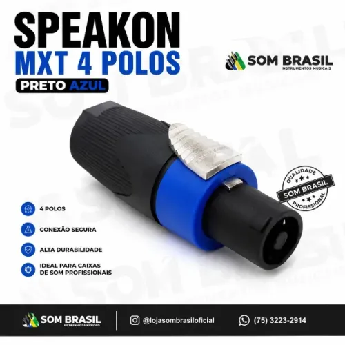 SPEAKON MXT 4 POLOS AZUL/PRETO