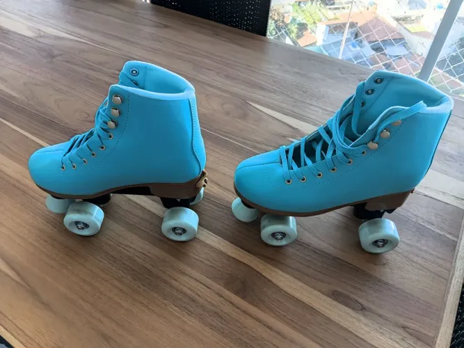 Patins Roller Infantil Adulto Quad 4 Rodas Ajuste De Tamanho 35 a 38