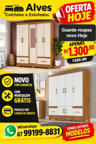 Guarda roupas na oferta garantia montagem grátis