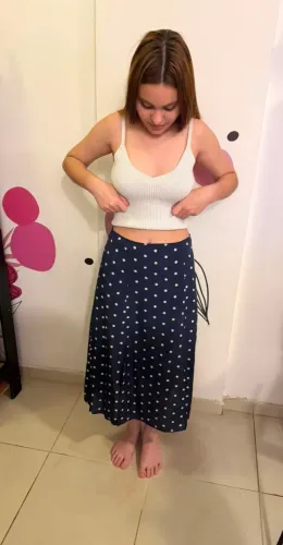 Saia Le Lis Blanc Azul com Bolinhas 38