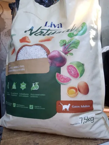 Ração liva natural 7,5kg gato adulto