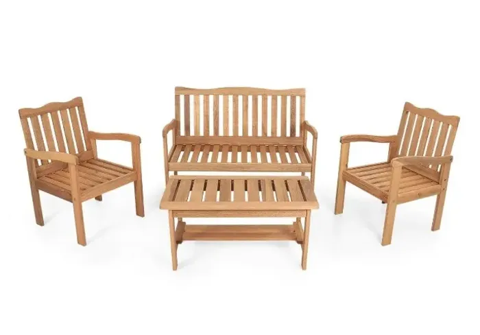 Conjunto de Jardim em Madeira de Eucalipto (4 peças)