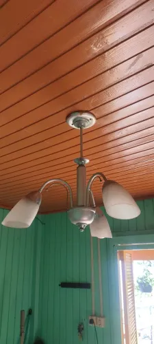 Lustre de vidro com inox