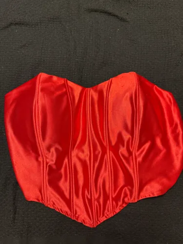 Cropped top vermelho com bojo corset G1 novo 