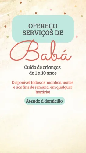 Ofereço serviços de Tutoria e Babá.