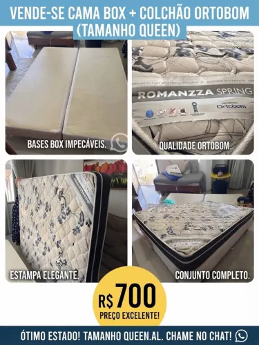 Cama QUEEN (base e colchão)
