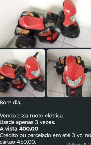 Moto elétrica infantil