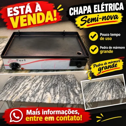 Vendendo chapa elétrica pouco tempo de uso, pedra mármore 