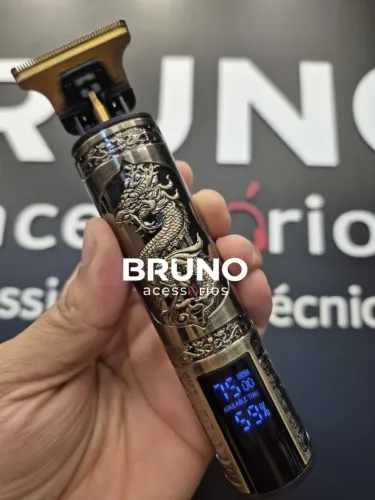 Maquina de acabamento e barba vintage com display digital 