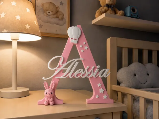 Letras decorativas personalizadas em 3D