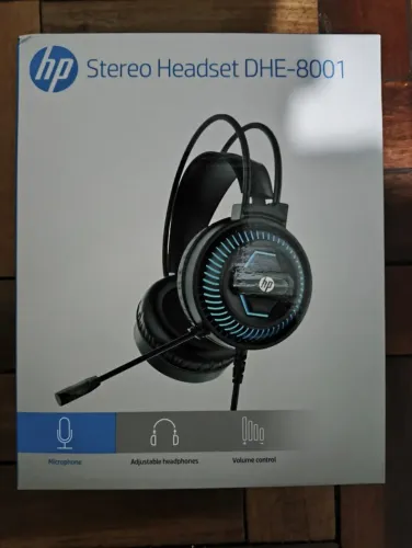 Headset Gamer HP DHE 8001 P2 com LED Blue Light Preto
