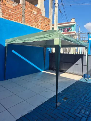 TENDA GAZEBO DOBRAVÉL 3X3 METROS PÉ EM ALUMÍNIO VERDE OU MARROM - Bel (Salvados)