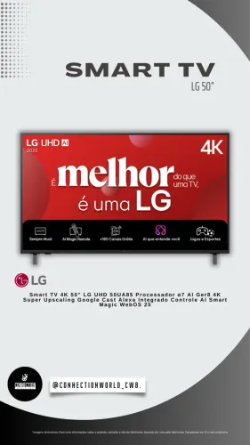 Smart TV LG 50 4K Wi-Fi 50UA8550PSA Comando de Voz