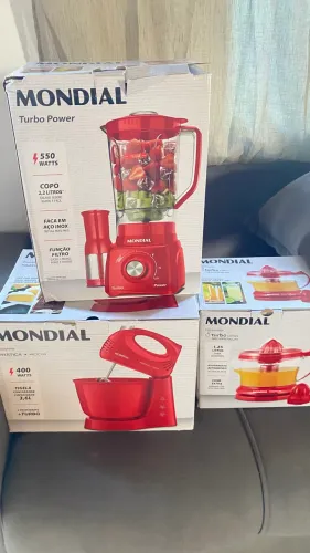 Cozinha Mondial Liquidificador,Batedeira E Espremedor cor Vermelho 220V