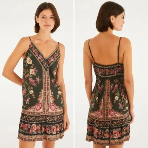 Vestido curto estampado FARM