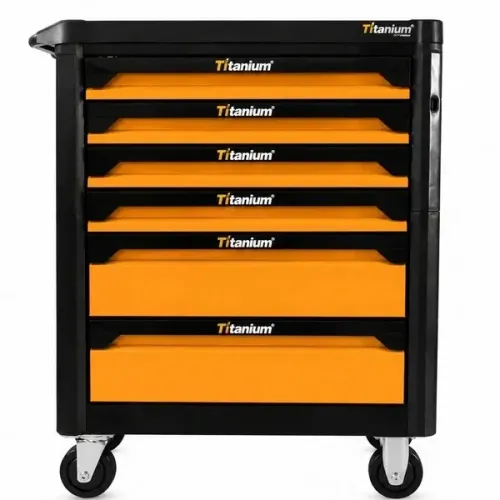 Armário para Ferramentas Amarelo e Preto 6 Gavetas 218 Peças - Titanium Platina