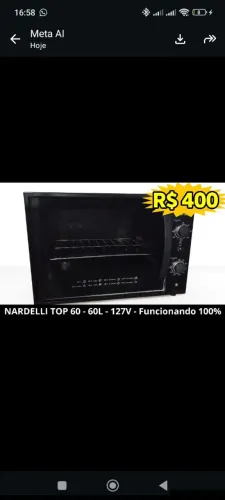 Forno elétrico Nardelli top 60 preto