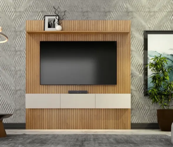 Home Suspenso Curitiba Frisado em MDF, para TVs até 70? - Entrega Imediata;