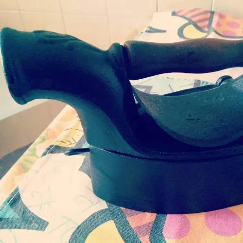 Ferro de passar roupas à brasa - decoração Chaminé 
