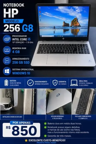 NOTEBOOK HP INTEL CORE I7 10º