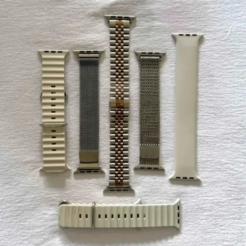 Kit 6 Pulseiras Apple Watch Series 4 5 6 Se 7 8 9 Ultra Cinza