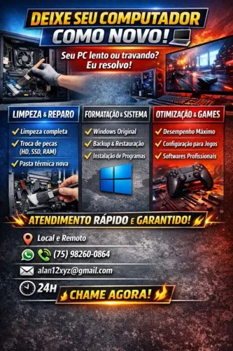 Formatação e Manutenção de Computadores 24H | Deixe Seu PC Rápido Novamente!      
