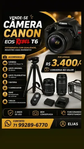 Câmera Canon Eos Rebel T6