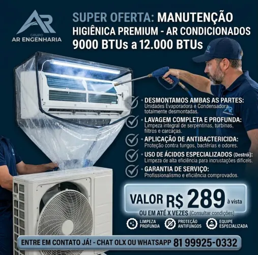 SERVIÇO DE INSTALAÇÃO PARA AR-CONDICIONADO 9000btus à 12000btus João Pessoa