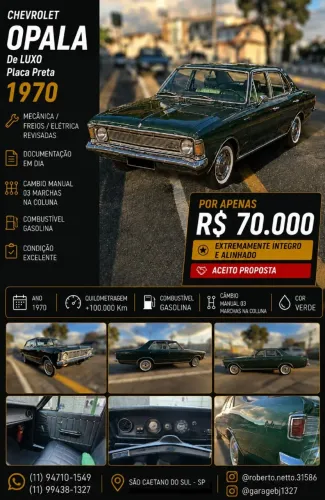 Chevrolet Opala L/sl/ss/ 2.5/4.1 1976