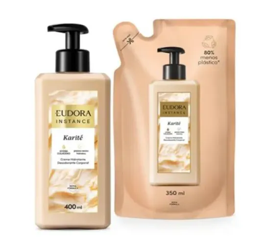 Combo Eudora Instance Karité; Hidratante 400ml + Refil 350ml