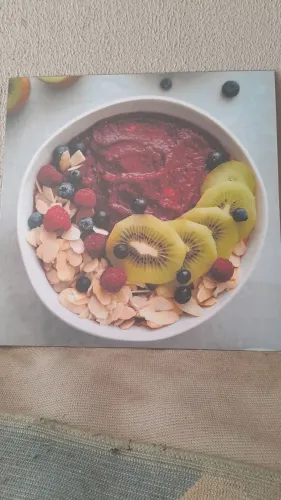 Kit 5 Placas Decorativas 50x50 - Fotos Reais de Alimentos (Estado de Novo)