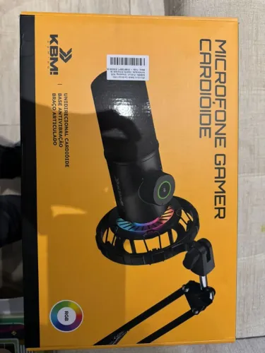Microfone Gamer KBM! Gaming RGB KGMF300PT com Braço Articulado - Novo